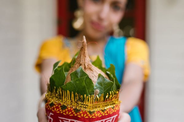 A person holding a balanced pose, showing focus.